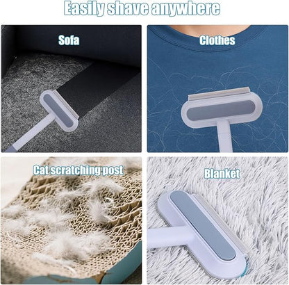 Pet Hair Remover, 4 in 1 Multifunctional Pet Remover Mitt Tool Reusable Long Handle Dog Hair Grooming Brush Magic Cat Fur Removal Glove Scraper Suitable for Couch Carpet Furniture