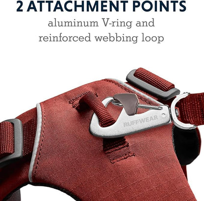 Ruffwear, Front Range Dog Harness, Reflective Soft Padded Everyday Harness with Dual Leash Clips, Adjustable and Lightweight Fit for Training or Walking for All Dogs, Red Clay, Small