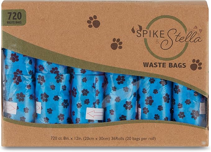 Spike and Stella Heavy-Duty Dog Waste Bags – Leak-Proof Poop Bags, Strong, Durable, Reliable Dog Poop Bags, Bulk Pack (540, 640, 720 Count)