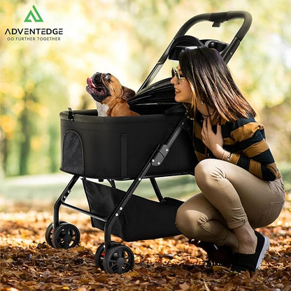 Pet Stroller 3 in 1 Foldable Dog Stroller, Cat Strollers, Foldable pet Strollers & Cat Carrier, Pet Carrier, Lightweight with Cup Holder, Waterproof & Breathable Mesh Canopy