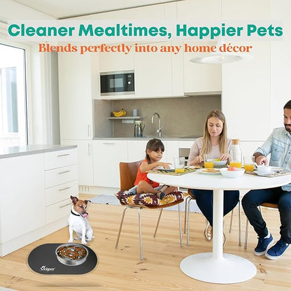 Stainless Steel Slow Feeder Dog Bowl with Absorbent Non-Slip Mat | Designed to Slow Eating | 304 Stainless Steel, Dishwasher Safe, Durable One-Piece Design for All Breeds
