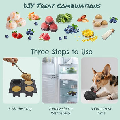 2-in-1 Enrichment Chew Toy for Dogs - Frozen Treat Toy & Dispensing Dog Puzzles Toy, Fillable Rubber Interactive Toy, Keeps Dogs Busy, Reduces Anxiety, Safe & Easy to Clean Black