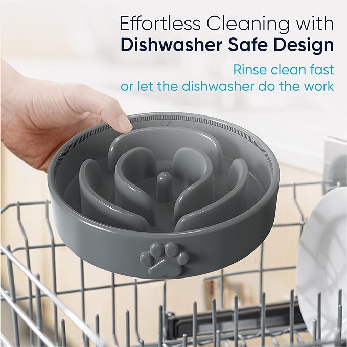 Slow Feeder Dog Bowls – Dog Bowl Slow Feeder – Microwaveable Dog Slow Feeder for All Breeds – Lead and BPA-Free Ceramic Pet Bowl – Pet Feeder for Fast Eaters