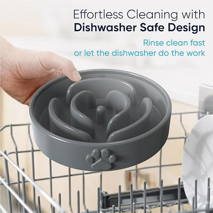 Slow Feeder Dog Bowls – Dog Bowl Slow Feeder – Microwaveable Dog Slow Feeder for All Breeds – Lead and BPA-Free Ceramic Pet Bowl – Pet Feeder for Fast Eaters