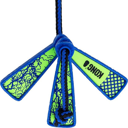 KONG Whirlz Dog Fetch Toy – Durable Squeak-Free Rope & Throw Combo, Unpredictable Bounce, Floats in Water, All-Season Outdoor Play (Rope)