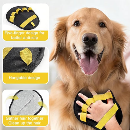Pet Hair Fur Removal Mitt Glove for Cats Dogs 5-Finger Electrostatic Reusable Pet Hair Remover Brush Tool for Couch Furniture Carpet Laundry Clothing