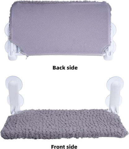 Cat Window Perch, Easy Install Bracket, Portable Wall Hammock for Indoor Cat, Grey