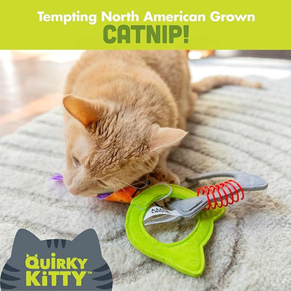 Quirky Kitty Kitty Connects Catnip Links Felt Rings Cat Toy| Modular Linkable Cat Toy Set with Plush Dragonfly & Spring | Interactive Catnip Play for Endless Fun
