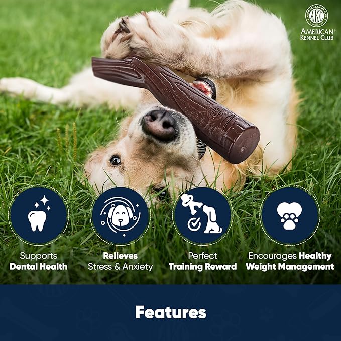 American Kennel Club Training Dog Chew Toy, Stick Dog Toy, Durable Dog Toy for Moderate Chewers, Peanut Butter Scented for Long-Lasting Engagement, Supports Dental Health