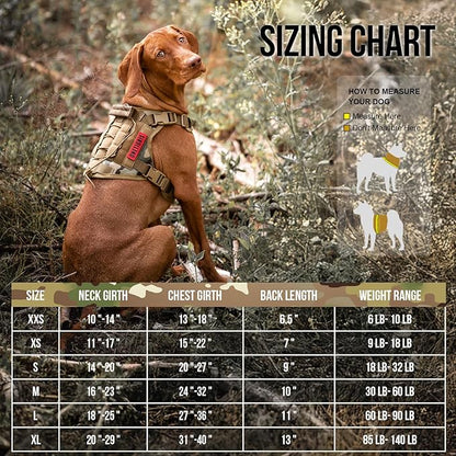 OneTigris Tactical Dog Harness Vest,No-Pull Service Dog Vest with Hook & Loop Panels,Adjustable Dog Vest Harness for Walking Hiking Training(Camo,XXS)