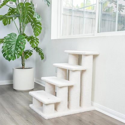Armarkat Pet Steps, 4-steps, B4001, Ivory, 17"(W)x25"(D)x25"(H), each platform 7" Deep
