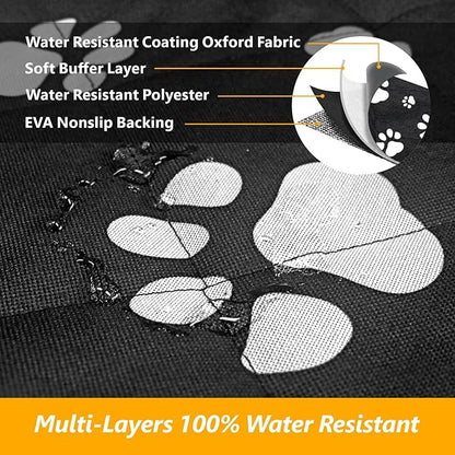 F-color SUV Cargo Liner for Dogs, Upgraded Extra Large Water Resistant Pet Cargo Cover Dog Seat Cover Mat for SUV Sedans Vans with Bumper Flap for Full-Size SUVs Vans, Paw Print