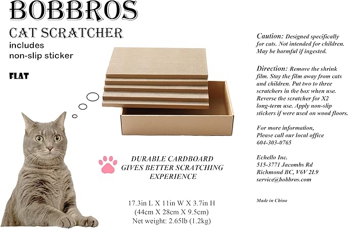 5 Packs in 1 XL Cat Scratcher, Cat Scratching Pad, Double Sided Cardboard Cat Scratcher