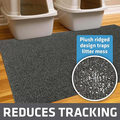 Drymate Cat Litter Box Mat, Litter Trapping Mat, Waterproof, Urine-Proof, Absorbent, Machine Washable, Soft on Paws, Contains Mess, Protects Floors, Kitten Supplies, Charcoal, 30x45 Jumbo XXL