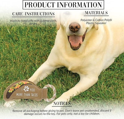 Pavilion Gift Company - Taco - Canvas Rope Dog Toy Taco Food Tug of War Puppy K9 Doggy Lover Parent Gift