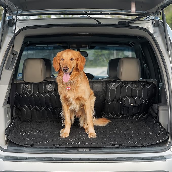 Magnelex Dog Car Seat Cover. 6-in-1 Dog Hammock for Cars, Trucks & SUVs. Seat Cover for Back Seat with Mesh Window. Waterproof and Nonslip Back Seat Pet Cover for Dogs, Large Size