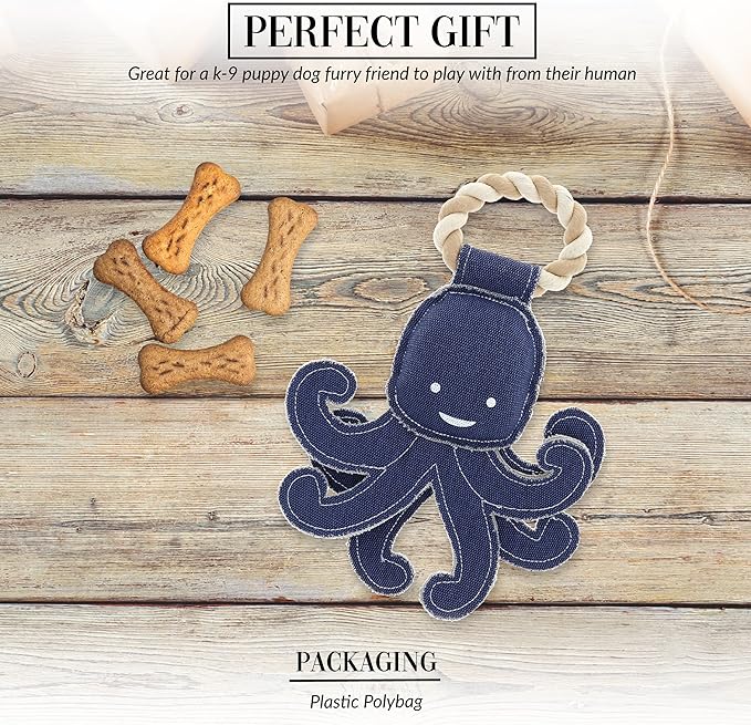 Pavilion Gift Company - Out of Reach - 11.5" Canvas Rope Dog Toy Chew Tug of War Octopus Aquatic Water Sea Ocean Best Friend Dog Doggy Puppy K9 Gift