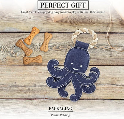 Pavilion Gift Company - Out of Reach - 11.5" Canvas Rope Dog Toy Chew Tug of War Octopus Aquatic Water Sea Ocean Best Friend Dog Doggy Puppy K9 Gift