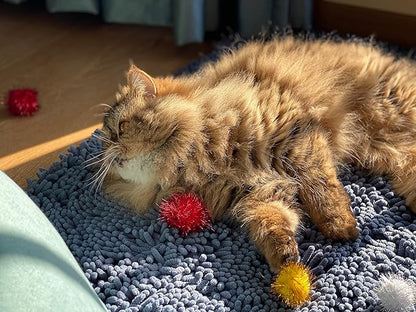 50PCS 1.5 INCH Sparkly Cat Toys Extra Large Cat's Favorite Chase Glitter Ball Toy Sparkle Pom Pom Balls