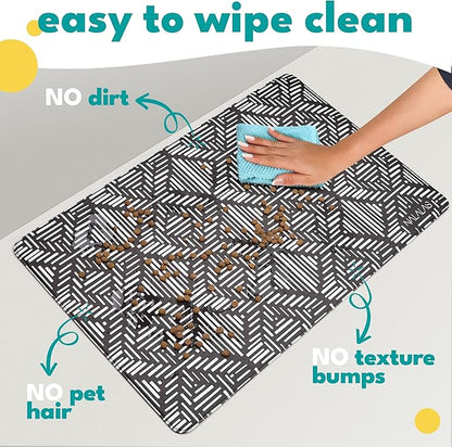 NALALAS Large Dog Mat for Food and Water, Cat Feeding Mat | Large Waterproof Dog Bowl Mat | Non-Slip Pet Food Mat for Floors | Pet Mats for Food and Water | Easy to Clean