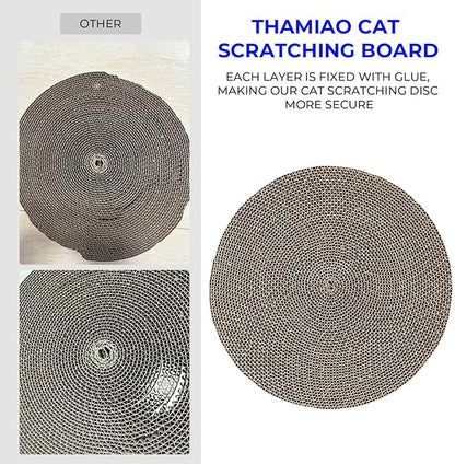 Round cat Scratcher Refill, 10 inch Diameter, 7/8 inch Thickness Scratcher Replacement Pads, Scratching Board Circle, Scratch pad, scratchers for Indoor Cats (3pcs)