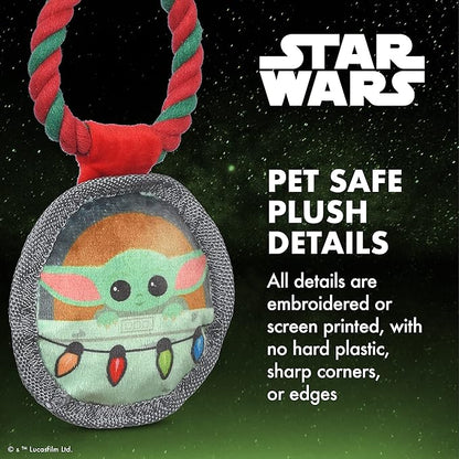 STAR WARS for Pets 4" GROGU Cradle Ornament Flattie Plush Dog Toy | The Mandalorian Holiday Pet Products GROGU | The Child Crinkle Pet Toy | for Pets (FF24155)