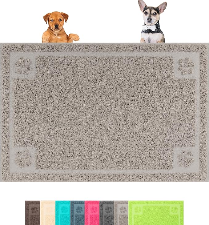 Darkyazi Pet Feeding Mat Large for Dogs and Cats,24"×36" Flexible and Easy to Clean Feeding Mat,Best for Non Slip Waterproof Feeding Mat (Gray Sand)