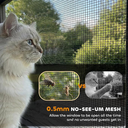 PawHut Cat Catio, Expandable Window Box Enclosure for Multiple Indoor Cats, Comfortable Wooden Pet Perch House, All Weather Use, with 2 Doors, for Sunbathing, Napping, Overlooking, 39" L