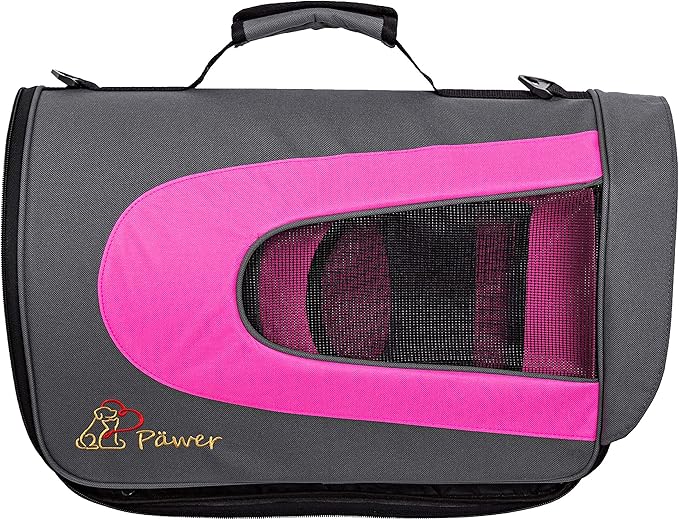 Pawer 18” x 11”x 11” Soft-Sided Foldable Airline Approved Pet Carrier for Cat, Puppy and Small Dog, Washable 600D Oxford Fabric, with Handle and Strap for Carry, Multiple Colors Available