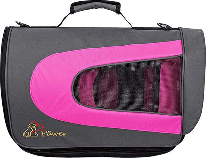 Pawer 18” x 11”x 11” Soft-Sided Foldable Airline Approved Pet Carrier for Cat, Puppy and Small Dog, Washable 600D Oxford Fabric, with Handle and Strap for Carry, Multiple Colors Available