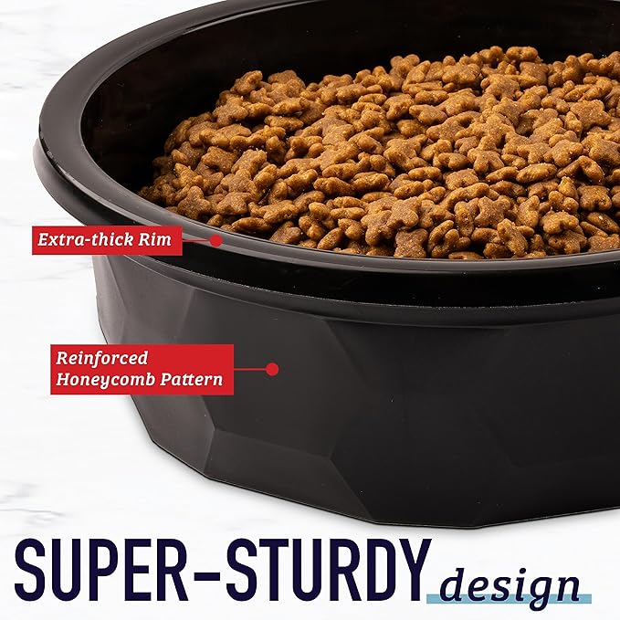 Leash Boss Extra Large Dog Bowl (14 Cups) – Heavy Duty, High-Capacity Food & Water Dish for Large Breeds, Durable Plastic, Non-Slip, Spill-Resistant Pet Bowl