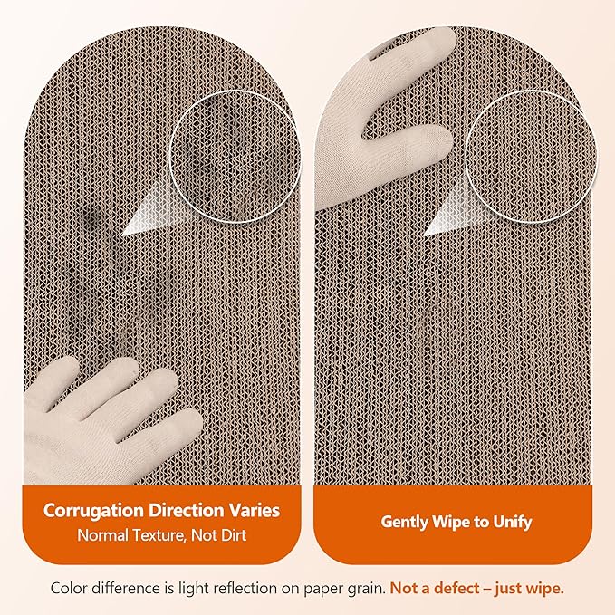 Cat Scratcher 2 in 1 Scratchers for Indoor Cats Scratching Board Cardboard, Horizontal Corrugated Scratch Pad for Cats as Beds & Furniture Reversible Sofa Scratch