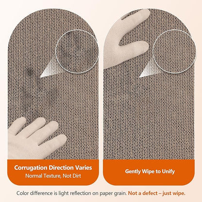Cat Scratcher 2 in 1 Scratchers for Indoor Cats Scratching Board Cardboard, Horizontal Corrugated Scratch Pad for Cats as Beds & Furniture Reversible Sofa Scratch