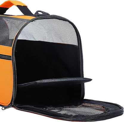 Pawer 18” x 10” x 10”Soft-Sided Foldable Airline Approved Pet Carrier for Cat, Puppy and Small Dog, Washable 600D Oxford Fabric, with Handle and Strap for Carry, Multiple Colors Available