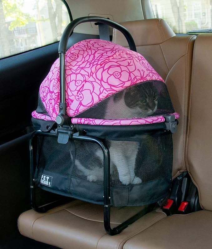 Pet Gear, A Vermont Family Owned Company Since 1936, 3-in-1 Travel System, View 360 Stroller Converts to Carrier and Booster Seat with Easy Click N Go Technology, for Small Dogs & Cats, 4 Colors