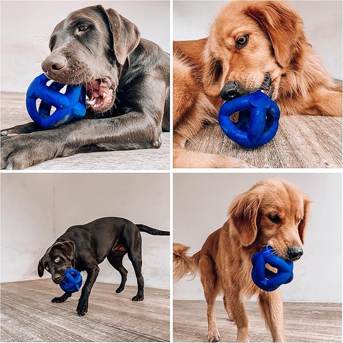 SuperChewer Tough Dog Cage Ball Toy | Lifetime Replacement | Strong Natural Rubber | Great Dog Fetch Toy | Chew Toys for Dogs | Ultra Durable Chew Toys fsor Aggressive Chewers | For Large Breeds