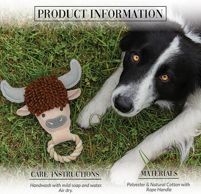 Pavilion Gift Company - Herd - Canvas Rope Dog Toy Cow Farmhouse Farming Tug of War Puppy K9 Doggy Lover Parent Gift
