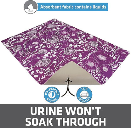 Drymate Cat Litter Box Mat, Litter Trapping Mat, Waterproof, Urine-Proof, Absorbent, Machine Washable, Soft on Paws, Contains Mess, Protects Floors, Kitten Supplies, Purple, 20x28