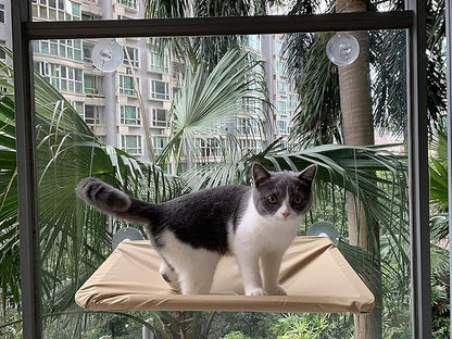 Cat Window Perch, Hammock Seat Bed - Space Saving Design, 360 Sunbath, Holds Up to 50lbs for Any Size