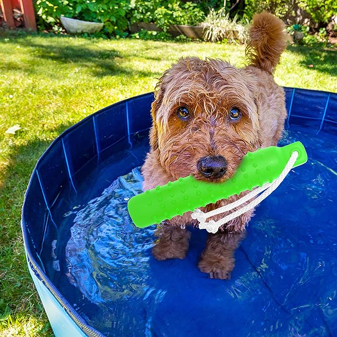 Dog Water Toy - Interactive Fetch Dog Toys Float on Water Pool for Training Retrieving Chasing Bumper Outdoor - 2 Pack Dog Toys with Rope for Small Medium Large Dog