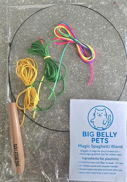 Cat Wand Toy for Indoor Cats, 105” Extra Long Magical Cat Teaser Wand, Interactive Cat Toy with Durable Nylon String, Elastic Wand for Exercise & Enrichment, Kittens to Senior Cats