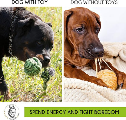 Pets&Goods XL Rope Chew Toys – 4-Pack Durable Cotton Tug & Fetch Set for Medium & Large Dogs – Heavy-Duty Rope Toys for Active Chewers, Washable & Eco-Friendly