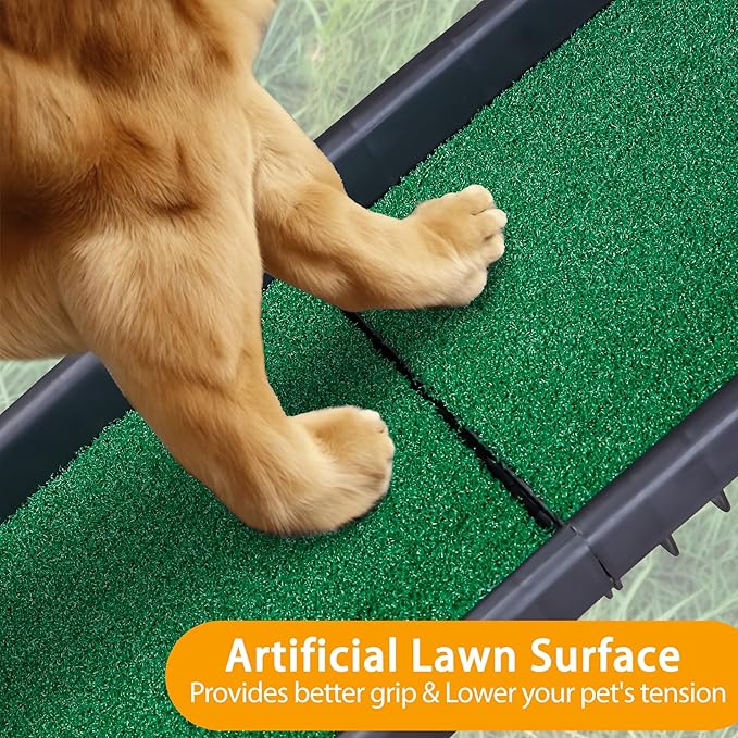 ZENY Portable Folding Dog Ramps for SUV, Truck, Car Ramp Stairs Step Ladder for Pet, Non-Slip Pet Ramp with Raised Siderails