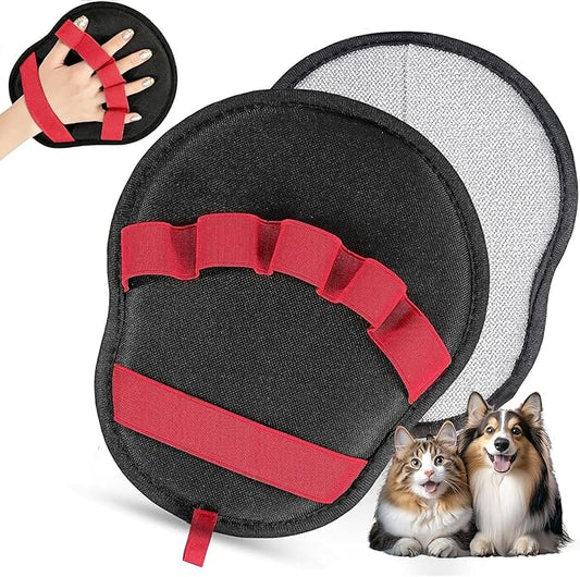 Pet Hair Removal Glove for Laundry, Magic Grooming Brush for Dogs Cats, Electrostatic Hair Remover Tool with Five-Finger Design for Couch, Carpet, Clothing, Car Seat Red