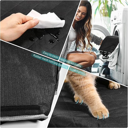 Dog Car Seat Cover Compatible with GMC Sierra 1500 2500 3500 SLT AT4 Denali Back Seat Accessories 2000-2025 2026, Waterproof Pet Bench Backseat Covers with Non-Slip Backing for Large Truck