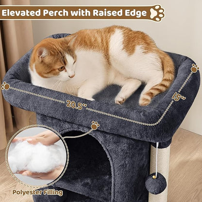 Yaheetech 23.5in Cat Tree Tower, Cat Condo with Sisal-Covered Scratching Posts, Cat House Activity Center Furniture for Kittens, Cats and Pets - Black