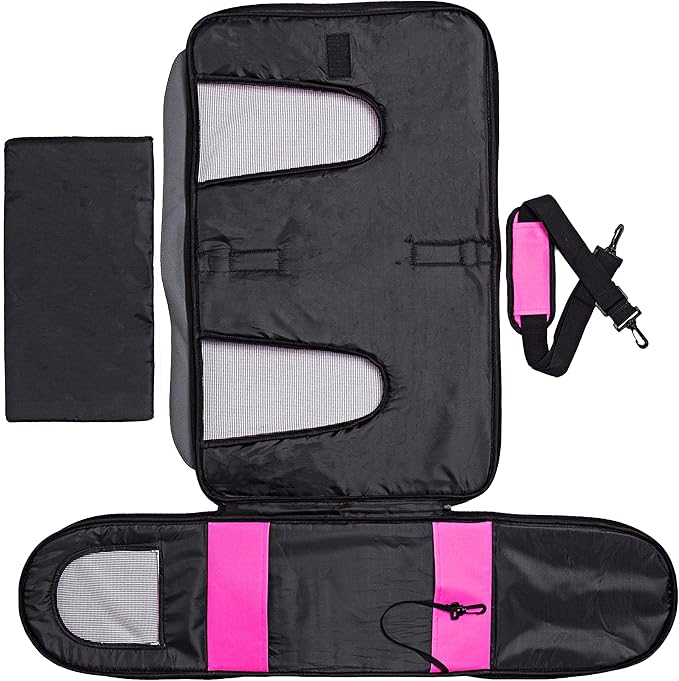 Pawer 18” x 11”x 11” Soft-Sided Foldable Airline Approved Pet Carrier for Cat, Puppy and Small Dog, Washable 600D Oxford Fabric, with Handle and Strap for Carry, Multiple Colors Available
