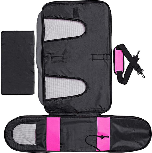 Pawer 18” x 11”x 11” Soft-Sided Foldable Airline Approved Pet Carrier for Cat, Puppy and Small Dog, Washable 600D Oxford Fabric, with Handle and Strap for Carry, Multiple Colors Available