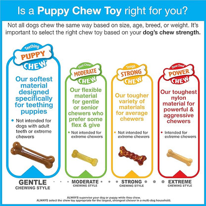 Nylabone New Puppy Starter Kit, 5 Chew Toys and 1 Natural Treat for Puppies, Multi Color, Bacon & Chicken Flavor, Small Dogs - Up to 25 lbs., 6 Pack