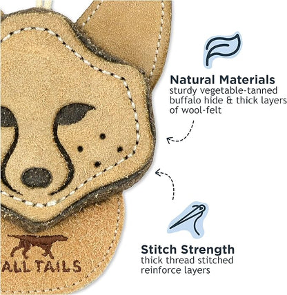 Tall Tails Dog Natural Leather Scrappy Fetch Toy for Dogs, Fox